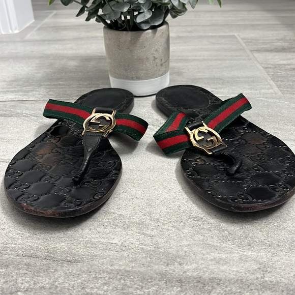 Gucci GG Thong Web Sandal - Picture 3 of 7